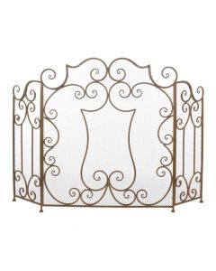MODERN SCROLL FIREPLACE SCREEN